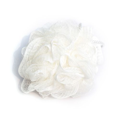Pompon de baño de lujo con cordon (blanca)
