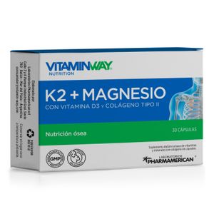 Vitaminas y minerales K2 + magnesio (30 cápsulas)