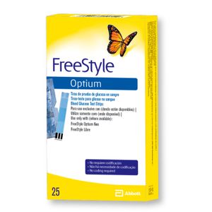Tiras reactivas optium (25 unidades)