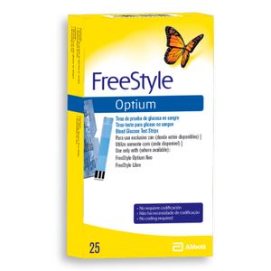 Tiras reactivas optium (25 unidades)