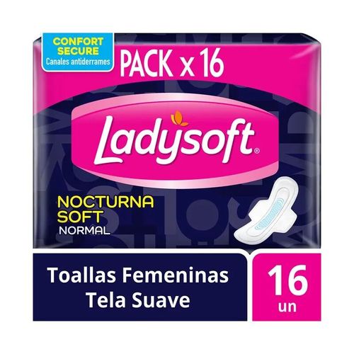 Toallita femenina nocturna normal con alas (16 unidades)