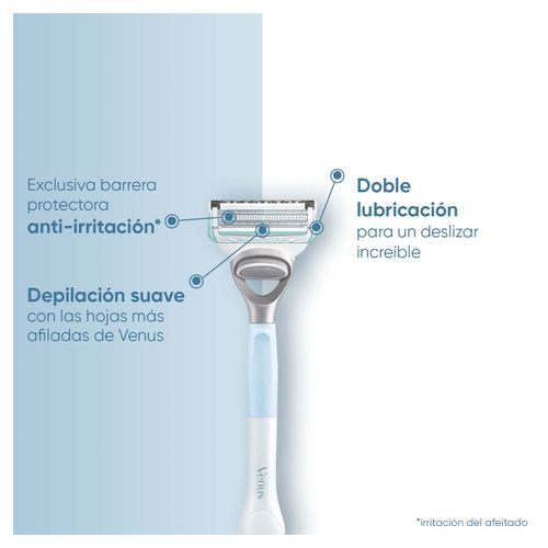 Máquina de afeitar para mujer venus área íntima (1 unidad)