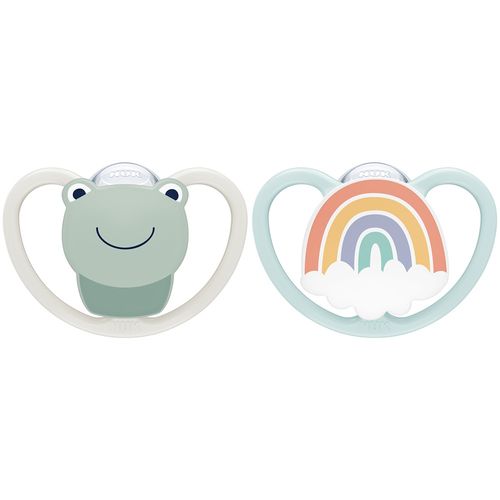 Chupete space T1 rana/arcoiris (2 unidades)