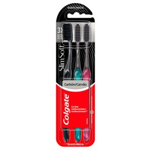 Cepillo dental slim soft black 3 unidades promo pack