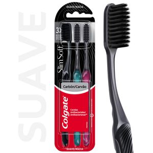 Cepillo dental slim soft black 3 unidades promo pack
