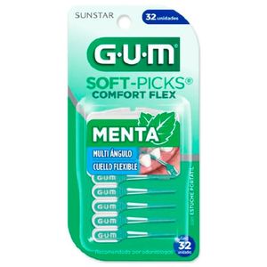 Palillos soft picks comfort mint flex 32 unidades