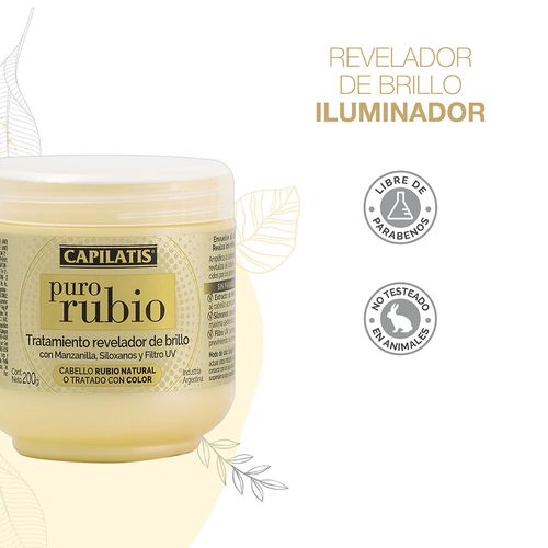Tratamiento revelador de brillo línea puro rubio 200 gr