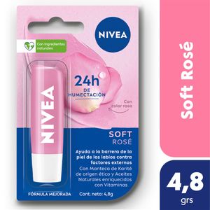Protector labial humectante soft rosé para todo tipo de piel 4.8 grs