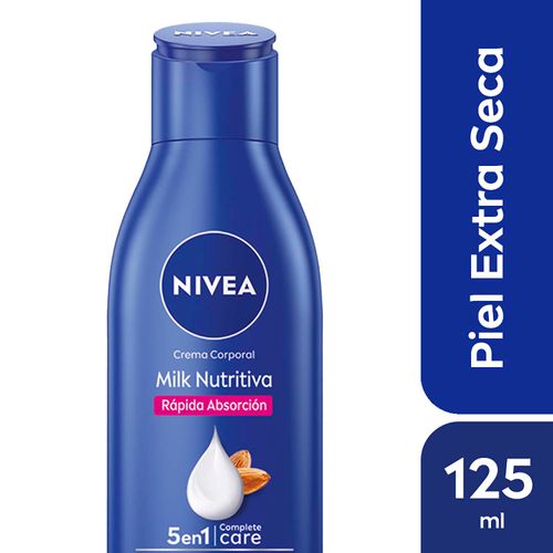 Crema corporal hidratante milk nutritiva 5 en 1 piel extra seca 125 ml