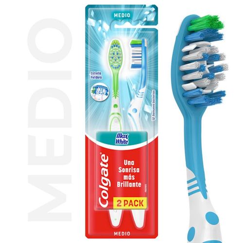 Cepillo de dientes max white medio (2 unidades)