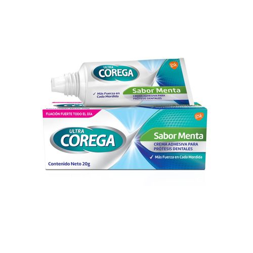 Adhesivo para prótesis dentales ultra crema menta 20 gr