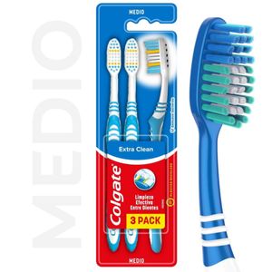 Cepillo de dientes extra clean medio 3 unidades