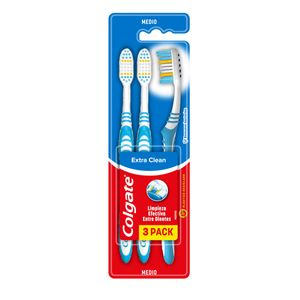 Cepillo de dientes extra clean medio 3 unidades