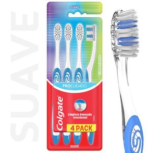 Cepillo de dientes pro cuidado suave 4u