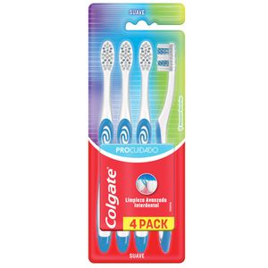 Cepillo de dientes pro cuidado suave 4u
