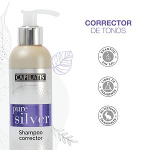 Shampoo corrector pure silver. línea puro rubio 240 ml