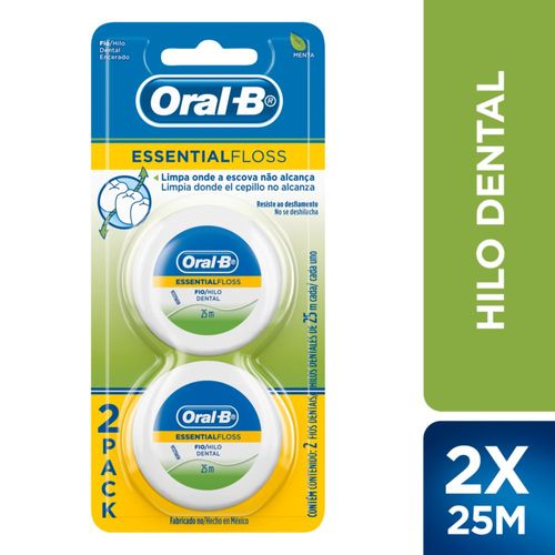 Hilos dentales essential floss 25mts (2 unidades)