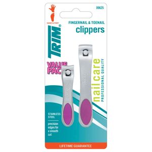 Set cortauñas grande y chico de acero inoxidable