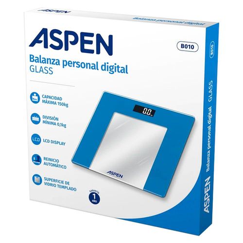 Balanza digital de vidrio turquesa mod b010