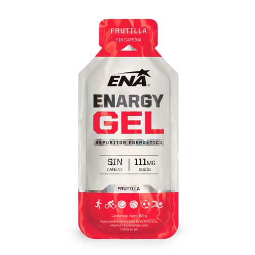Suplemento deportivo enargy gel sabor frutilla (12 sobres)