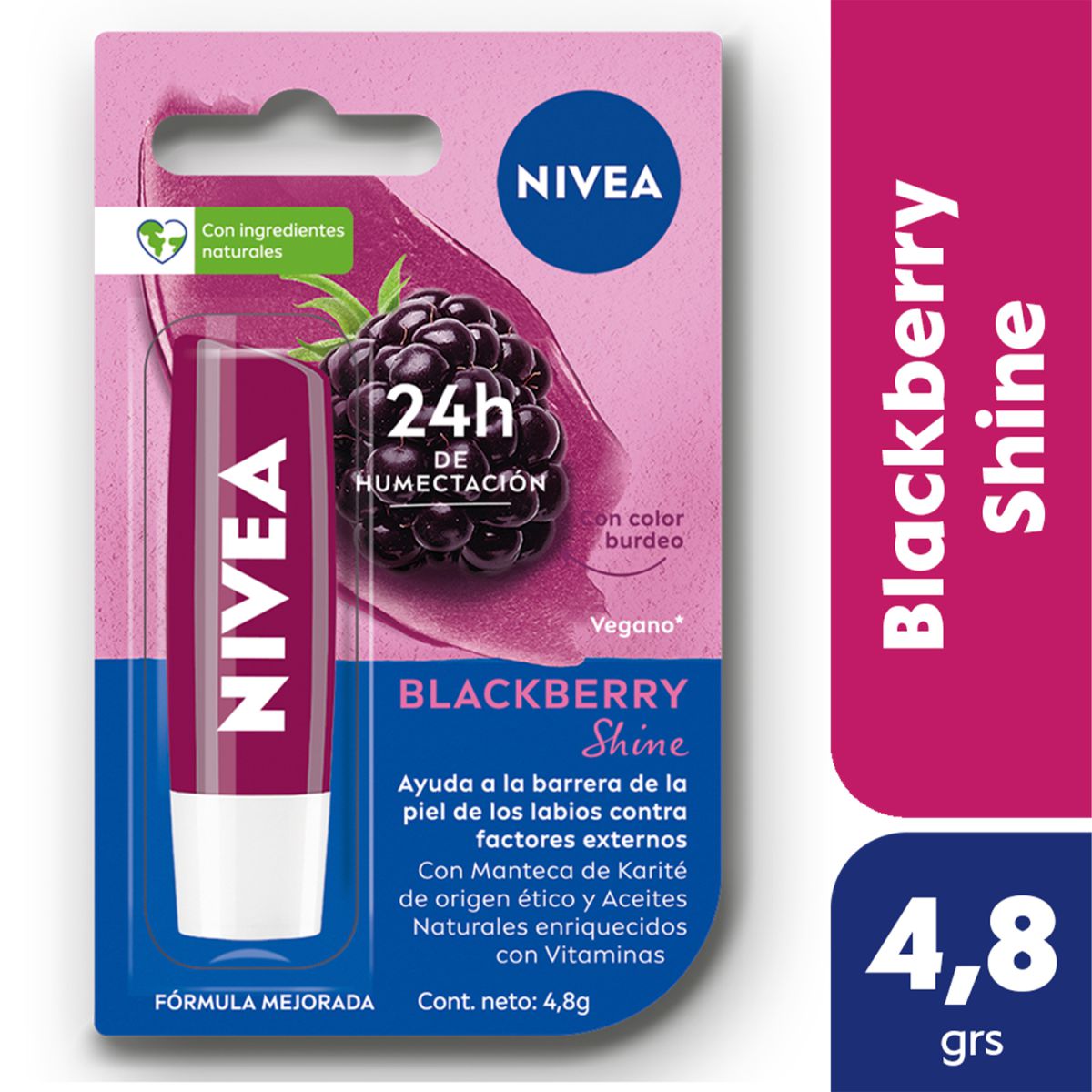 Protector labial humectante blackberry shine para todo tipo de piel 4.8 ...