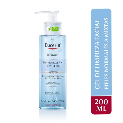 Gel de limpieza facial dermatoclean con ácido hialurónico piel sensible