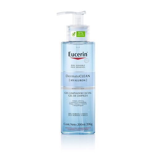 Gel de limpieza facial dermatoclean con ácido hialurónico piel sensible