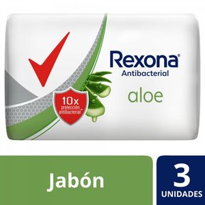 Jabón en barra antibacterial aloe 90 gr (3 unidades)