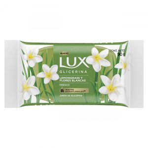 Jabón de glicerina en barra lemongrass y flores blancas 90 g