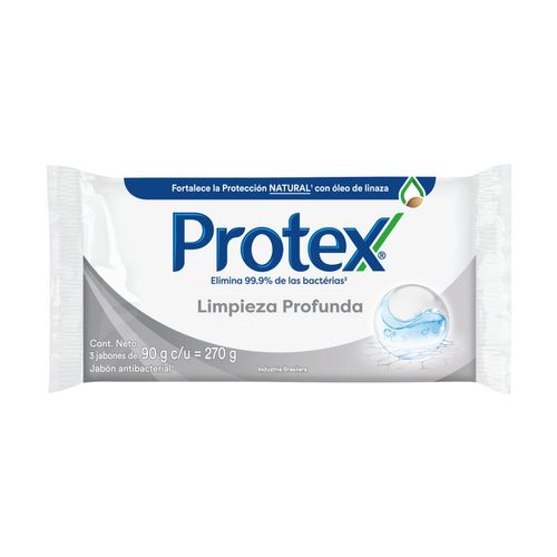 Jabón antibacterial limpieza profunda 90 gr (3 unidades)