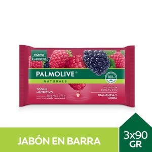 Jabón de tocador naturals frambuesa y mora 3x90g