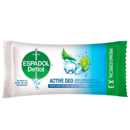 Jabón active deo 80 gr (3 unidades)