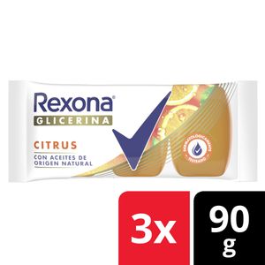 Jabón en barra glicerina citrus 90 gr (3 unidades)