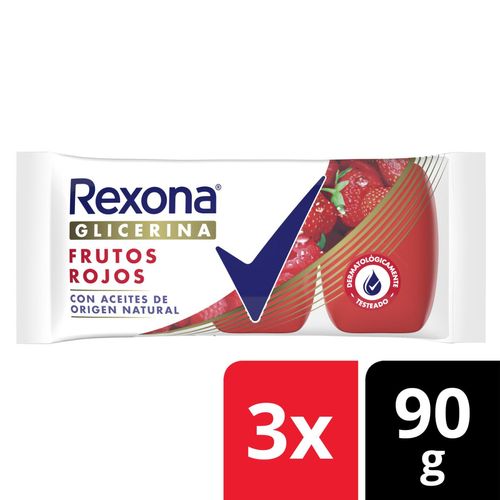 Jabón en barra glicerina frutos rojos 90 gr (3 unidades)