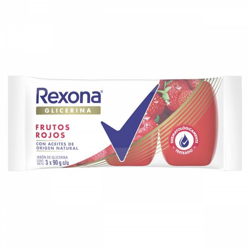 Jabón en barra glicerina frutos rojos 90 gr (3 unidades)