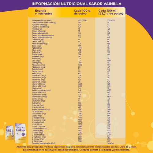 Suplemento nutricional standard sabor vainilla 700 gr