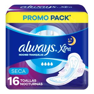 Toallas noctunas xtra seca (16 unidades)