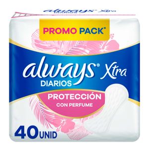 Protectores diarios xtra con perfume (40 unidades)