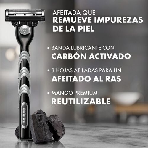 Repuesto máquina afeitar mach3 carbono (2 unidades)