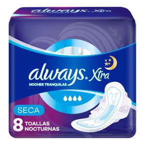 Toallas nocturnas xtra seca (8 unidades)