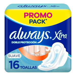 Toallas Femeninas xtra doble protección suave (16 unidades)
