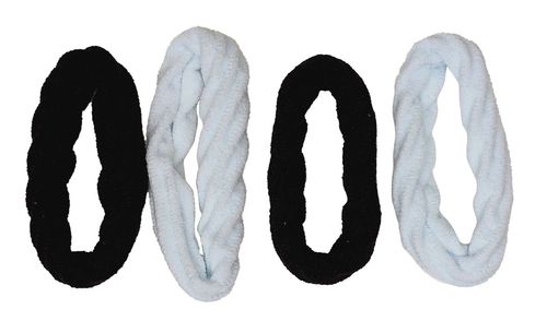 Gomita de toallas (2 blancas Y 2 negras)