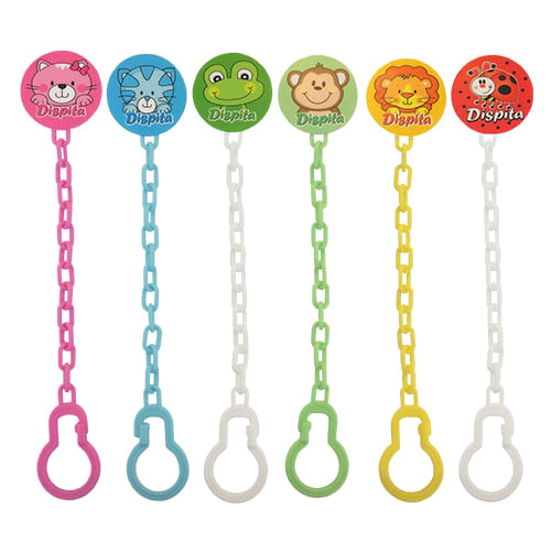 Cadena porta chupete con broche estampado