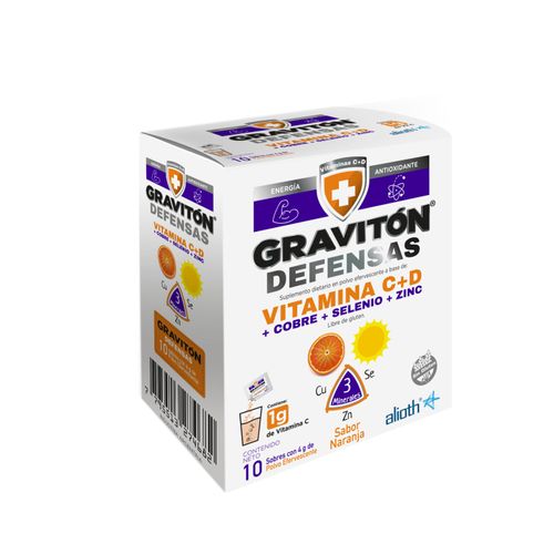 Suplemento dietario en polvo vit c+d + cobre + selenio y zinc (10 sobres)