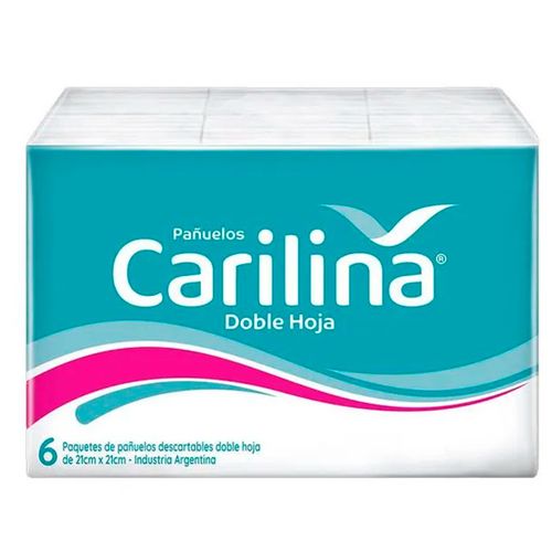 Pañuelos descartables carilina (6 unidades de 10 pañuelos c/u)