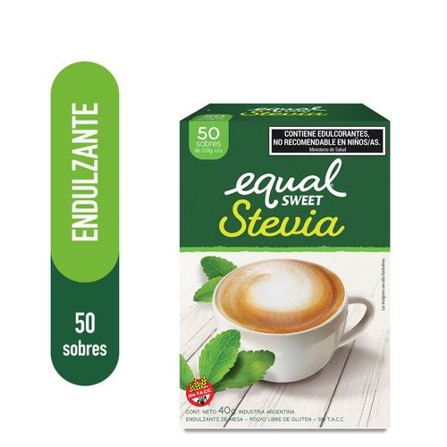Edulcorante en polvo stevia caja de 50 sobres