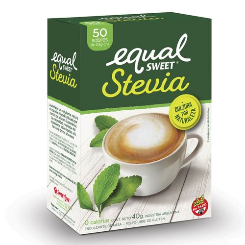 Edulcorante en polvo stevia caja de 50 sobres