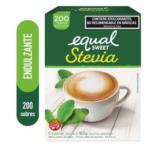 Edulcorante stevia en polvo caja de 200 sobres