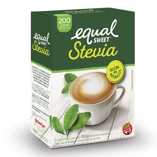 Edulcorante stevia en polvo caja de 200 sobres