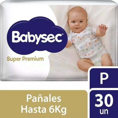 Pañales super premium talle p (30 unidades)